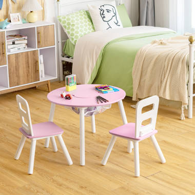 Kids 3 piece round 2025 table and chair set